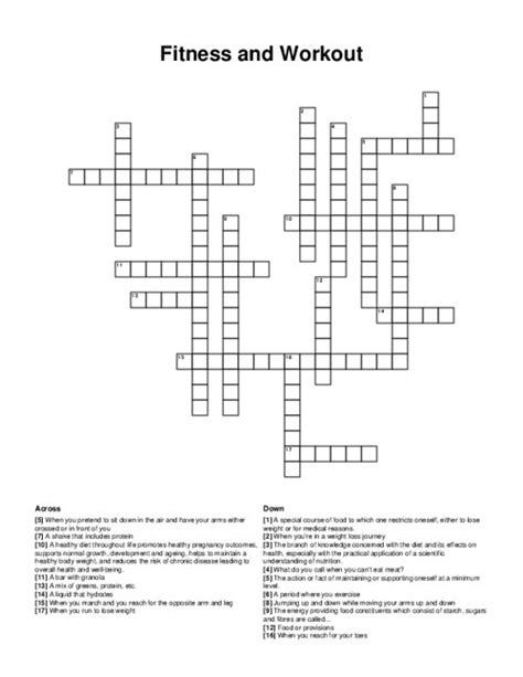 fitness crossword clue|exercise crossword puzzle.